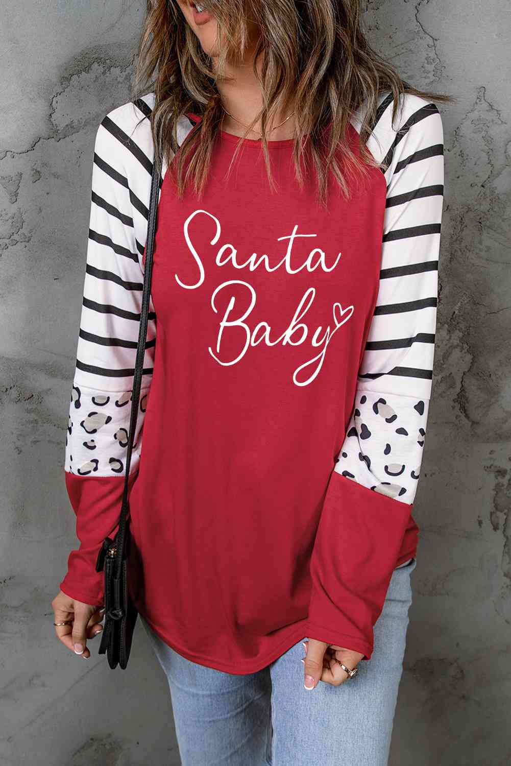 SANTA BABY Christmas Graphic Long Sleeve T-Shirt