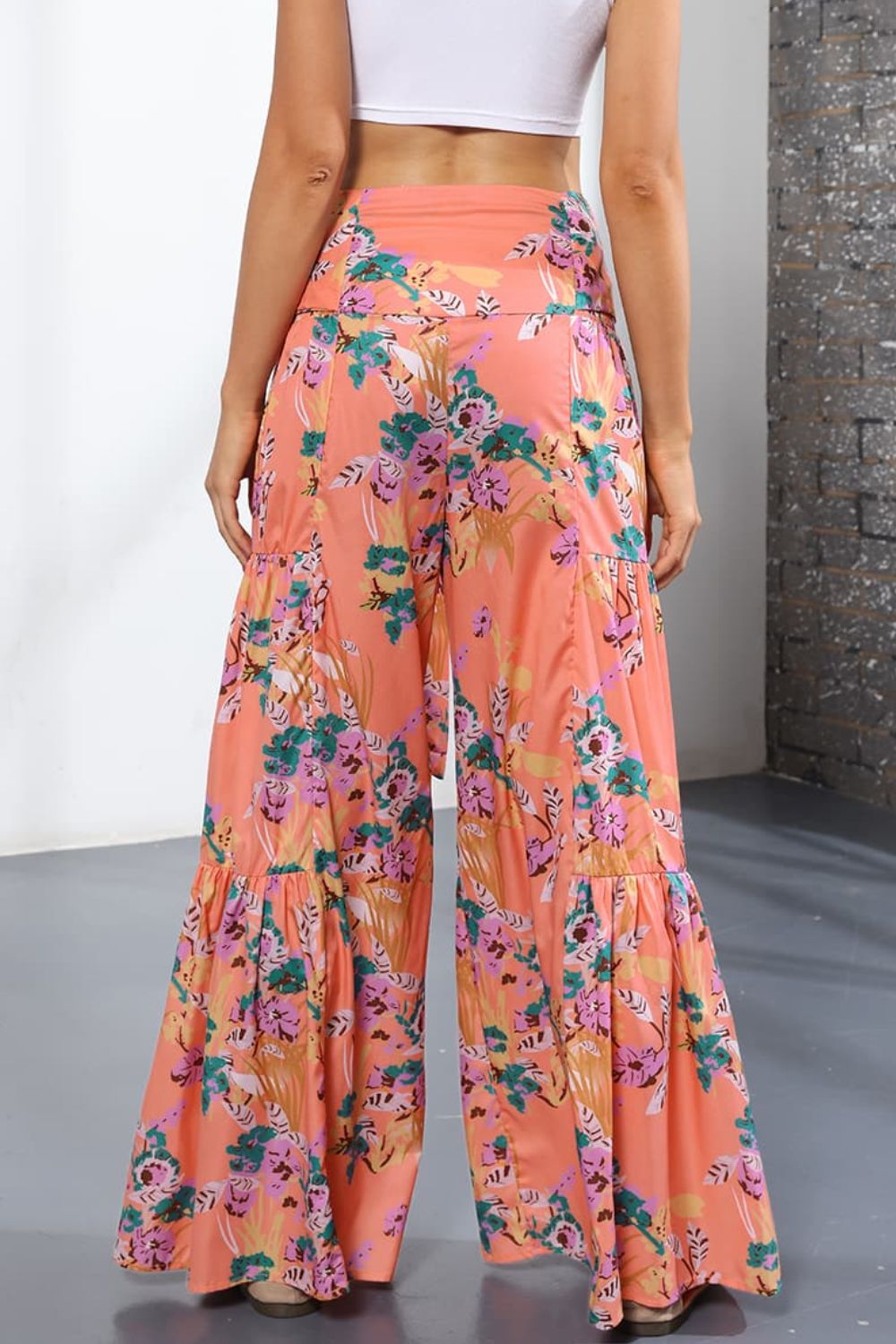 Printed High-Rise Tied Culottes/Pants