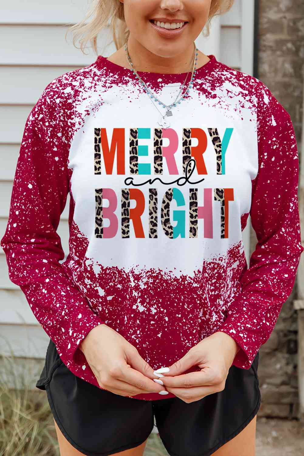 MERRY AND BRIGHT Christmas Graphic T-Shirt