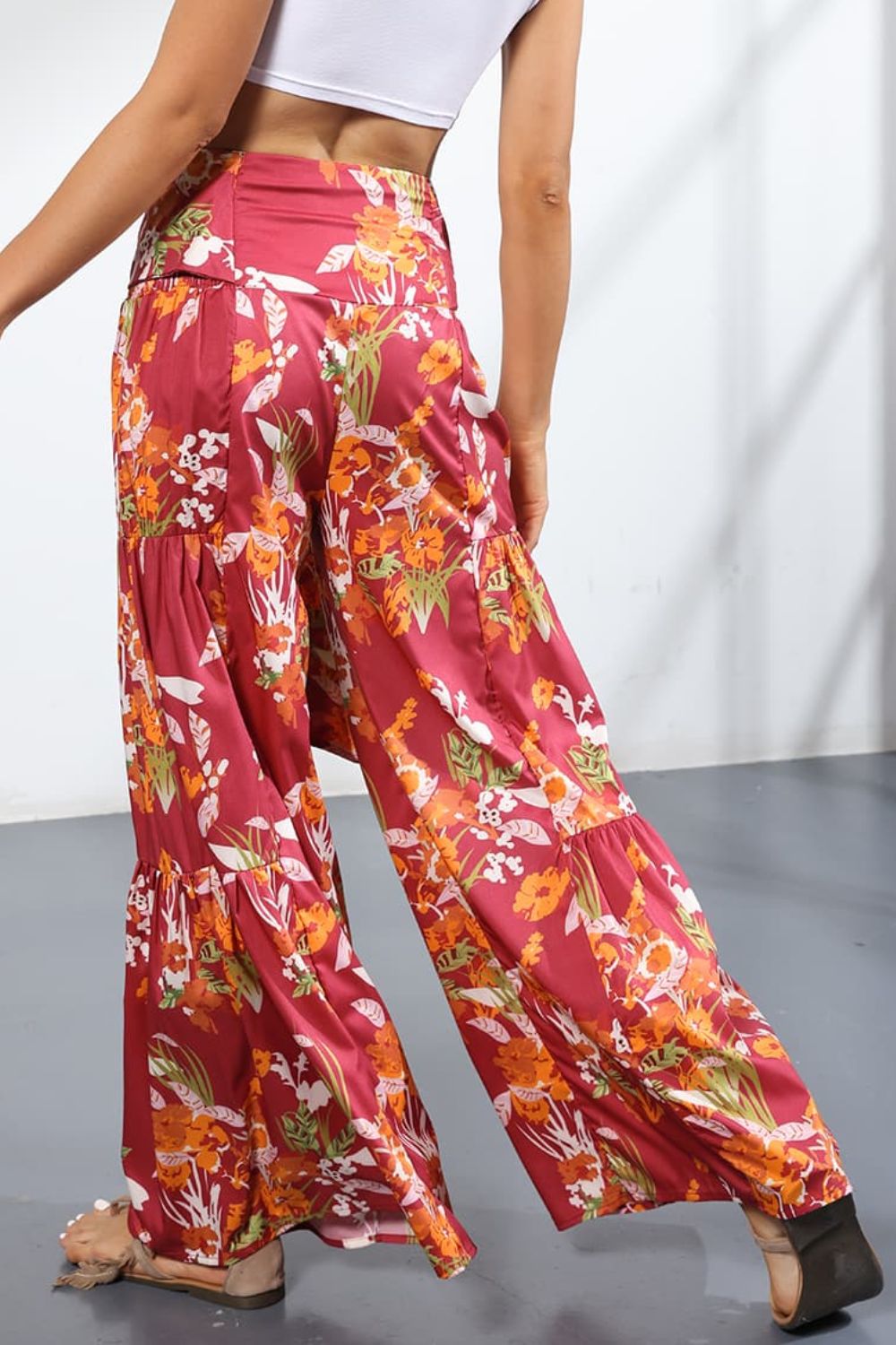 Printed High-Rise Tied Culottes/Pants